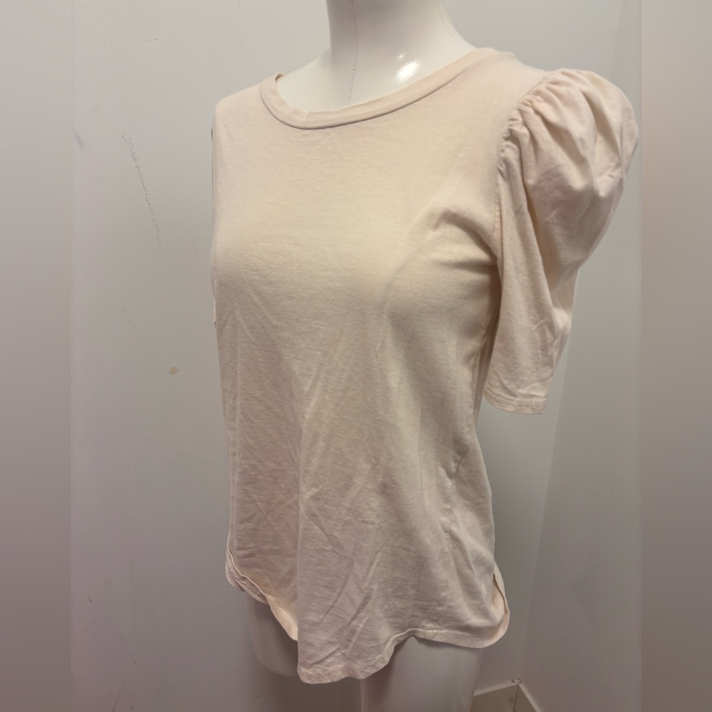 Fifth Ray Cream Puff Sleeve Ruched Tee
